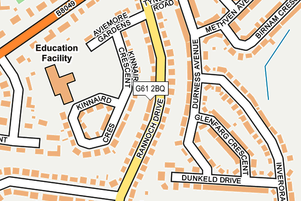 G61 2BQ map - OS OpenMap – Local (Ordnance Survey)