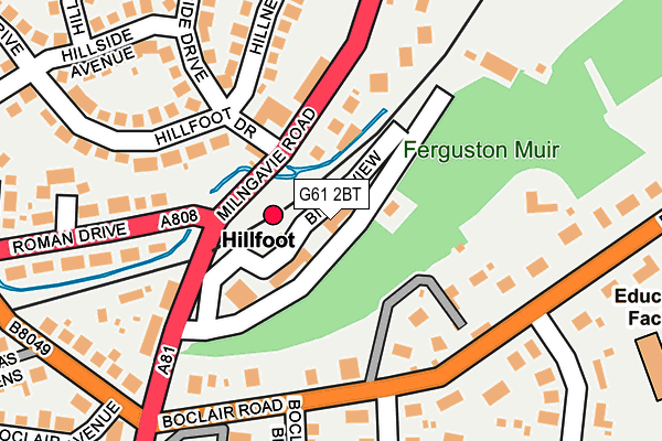 G61 2BT map - OS OpenMap – Local (Ordnance Survey)