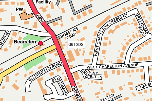 G61 2DG map - OS OpenMap – Local (Ordnance Survey)