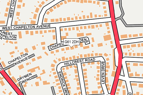 G61 2DH map - OS OpenMap – Local (Ordnance Survey)