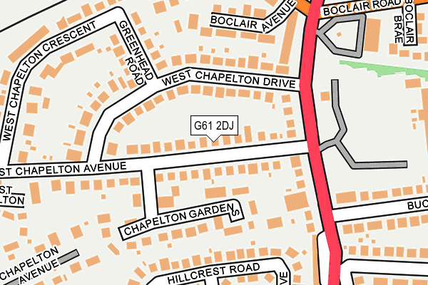 G61 2DJ map - OS OpenMap – Local (Ordnance Survey)