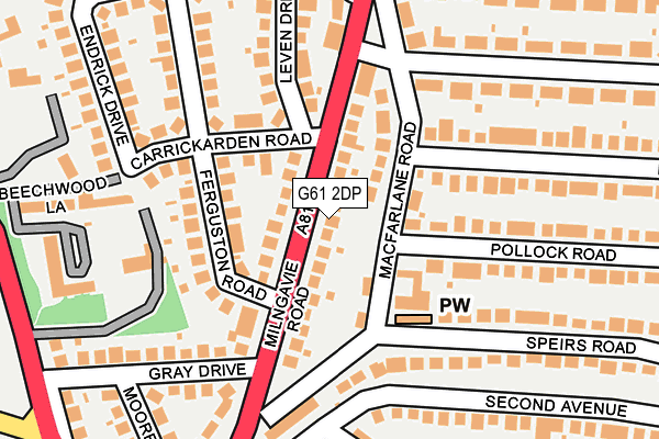 G61 2DP map - OS OpenMap – Local (Ordnance Survey)
