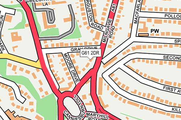 G61 2DR map - OS OpenMap – Local (Ordnance Survey)