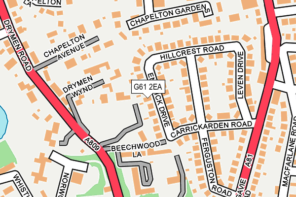 G61 2EA map - OS OpenMap – Local (Ordnance Survey)