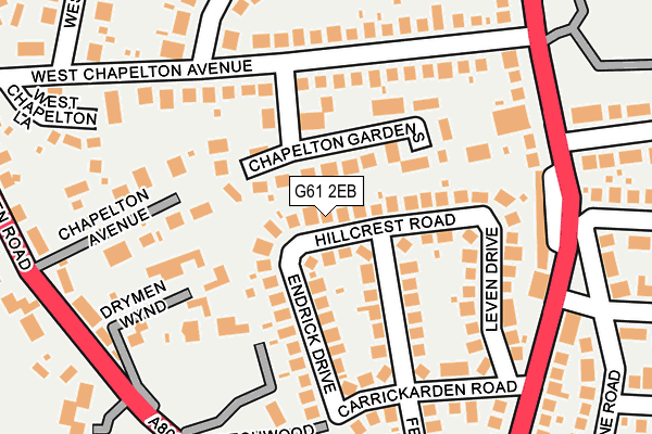 G61 2EB map - OS OpenMap – Local (Ordnance Survey)