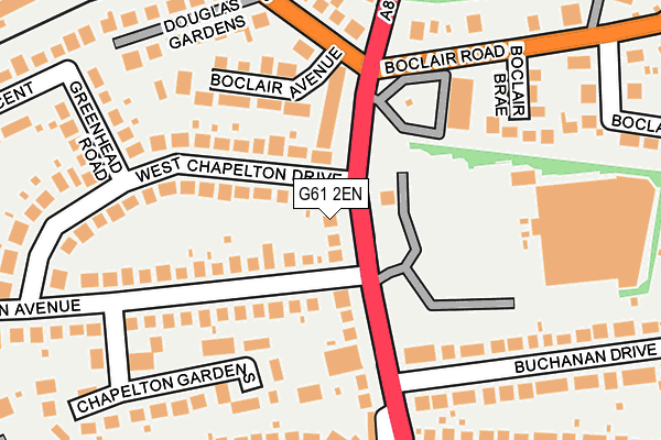 G61 2EN map - OS OpenMap – Local (Ordnance Survey)