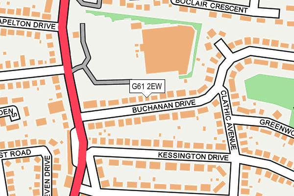 G61 2EW map - OS OpenMap – Local (Ordnance Survey)