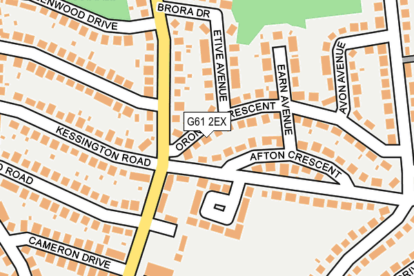 G61 2EX map - OS OpenMap – Local (Ordnance Survey)