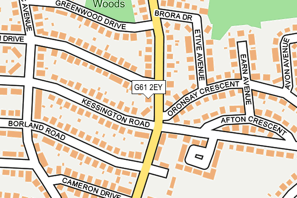 G61 2EY map - OS OpenMap – Local (Ordnance Survey)