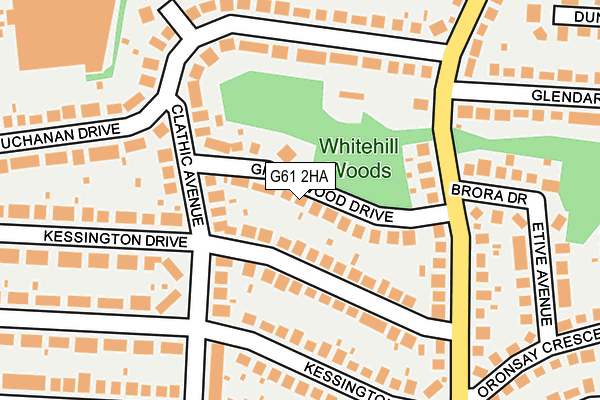 G61 2HA map - OS OpenMap – Local (Ordnance Survey)