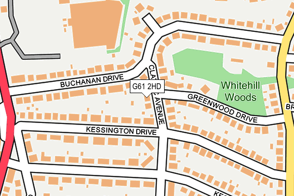 G61 2HD map - OS OpenMap – Local (Ordnance Survey)