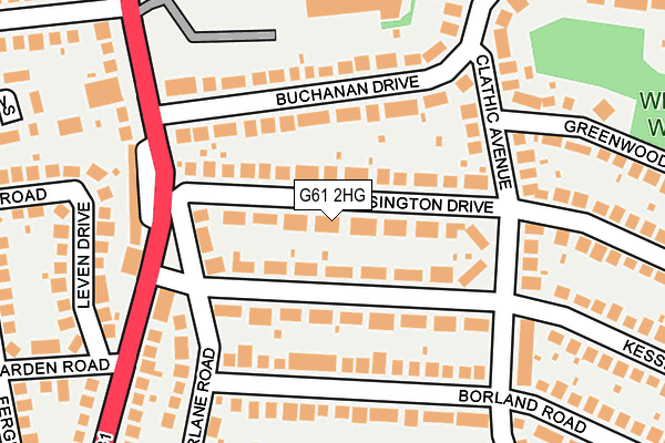 G61 2HG map - OS OpenMap – Local (Ordnance Survey)