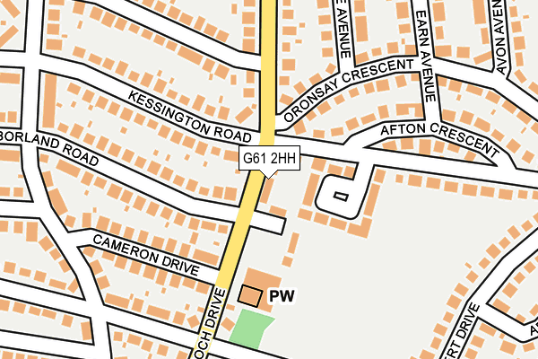 G61 2HH map - OS OpenMap – Local (Ordnance Survey)