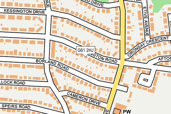 G61 2HJ map - OS OpenMap – Local (Ordnance Survey)