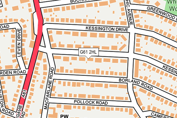 G61 2HL map - OS OpenMap – Local (Ordnance Survey)