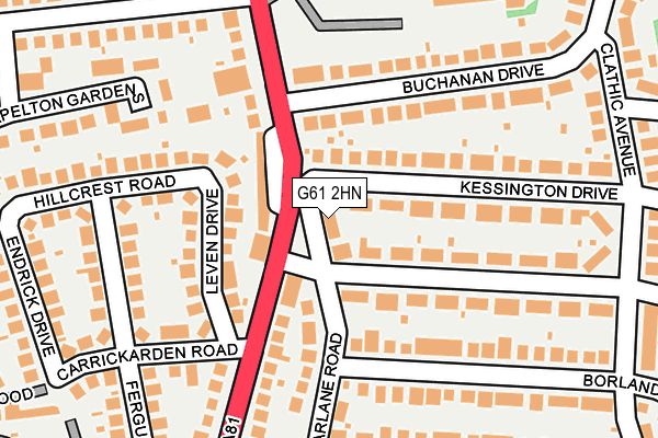 G61 2HN map - OS OpenMap – Local (Ordnance Survey)