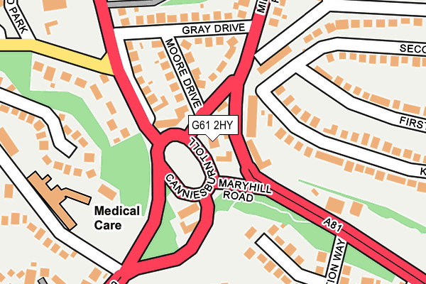 G61 2HY map - OS OpenMap – Local (Ordnance Survey)