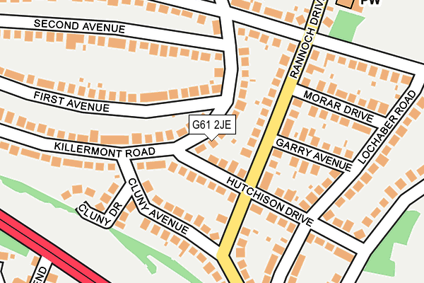 G61 2JE map - OS OpenMap – Local (Ordnance Survey)