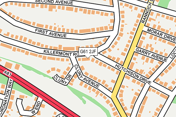 G61 2JF map - OS OpenMap – Local (Ordnance Survey)