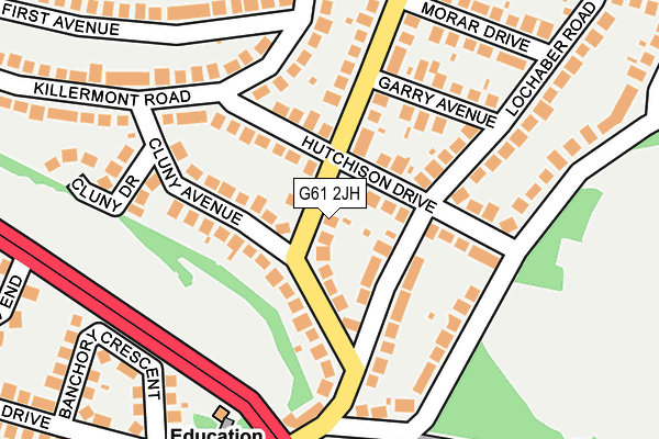 G61 2JH map - OS OpenMap – Local (Ordnance Survey)