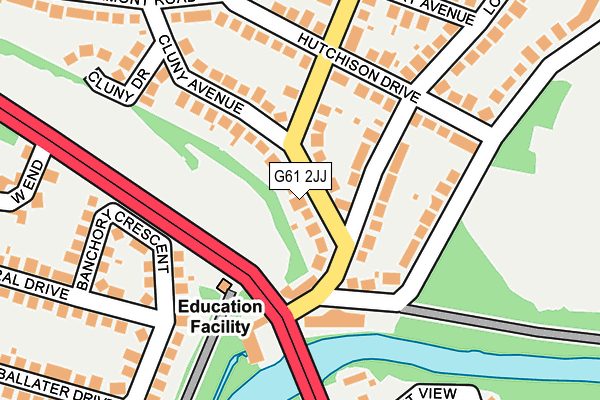 G61 2JJ map - OS OpenMap – Local (Ordnance Survey)