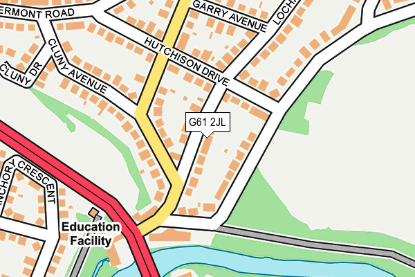 G61 2JL map - OS OpenMap – Local (Ordnance Survey)