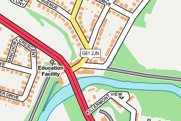 G61 2JN map - OS OpenMap – Local (Ordnance Survey)