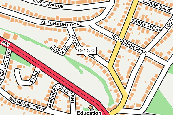 G61 2JQ map - OS OpenMap – Local (Ordnance Survey)