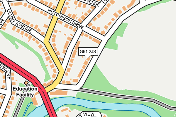 G61 2JS map - OS OpenMap – Local (Ordnance Survey)