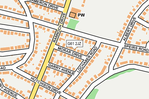 G61 2JZ map - OS OpenMap – Local (Ordnance Survey)