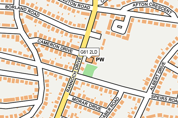 G61 2LD map - OS OpenMap – Local (Ordnance Survey)