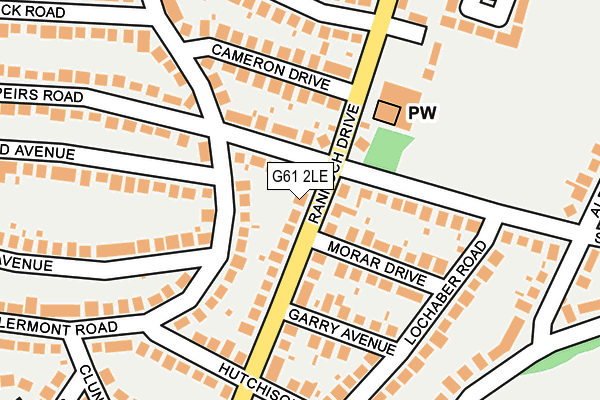 G61 2LE map - OS OpenMap – Local (Ordnance Survey)