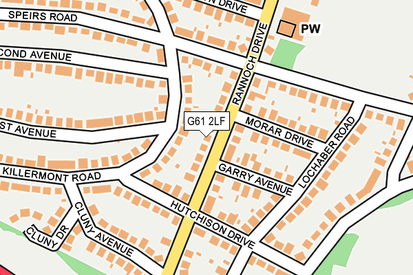 G61 2LF map - OS OpenMap – Local (Ordnance Survey)