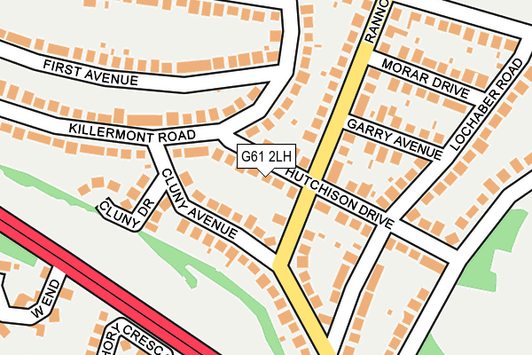 G61 2LH map - OS OpenMap – Local (Ordnance Survey)