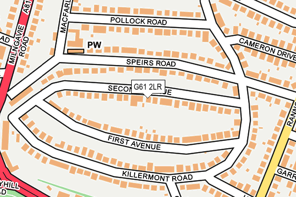 G61 2LR map - OS OpenMap – Local (Ordnance Survey)