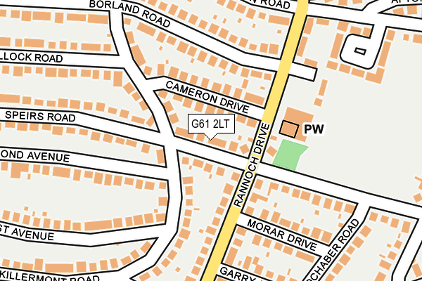 G61 2LT map - OS OpenMap – Local (Ordnance Survey)