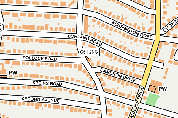 G61 2NG map - OS OpenMap – Local (Ordnance Survey)