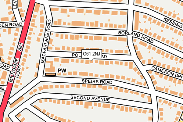 G61 2NJ map - OS OpenMap – Local (Ordnance Survey)