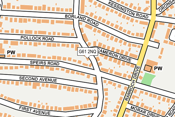 G61 2NQ map - OS OpenMap – Local (Ordnance Survey)