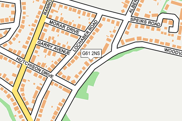 G61 2NS map - OS OpenMap – Local (Ordnance Survey)