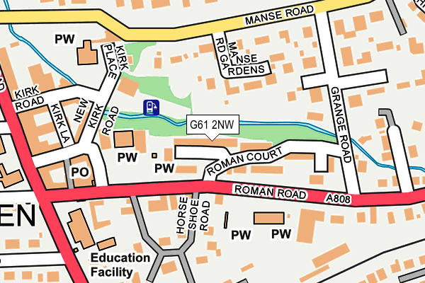 G61 2NW map - OS OpenMap – Local (Ordnance Survey)