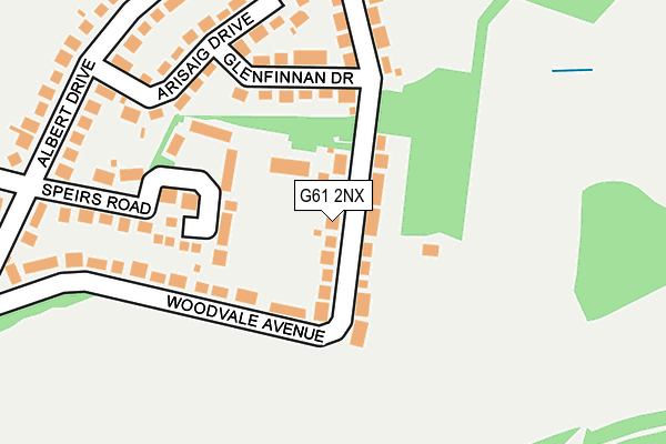 G61 2NX map - OS OpenMap – Local (Ordnance Survey)