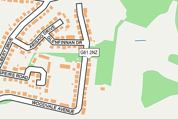 G61 2NZ map - OS OpenMap – Local (Ordnance Survey)