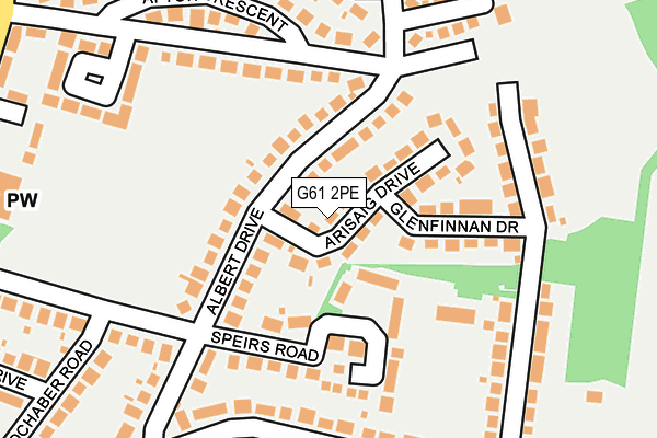 G61 2PE map - OS OpenMap – Local (Ordnance Survey)