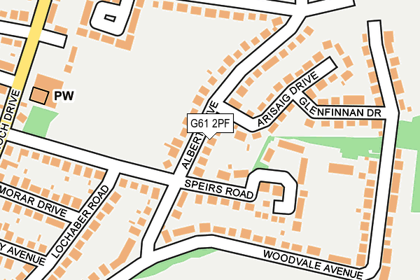 G61 2PF map - OS OpenMap – Local (Ordnance Survey)