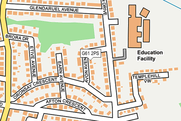 G61 2PS map - OS OpenMap – Local (Ordnance Survey)