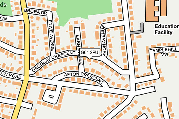 G61 2PU map - OS OpenMap – Local (Ordnance Survey)
