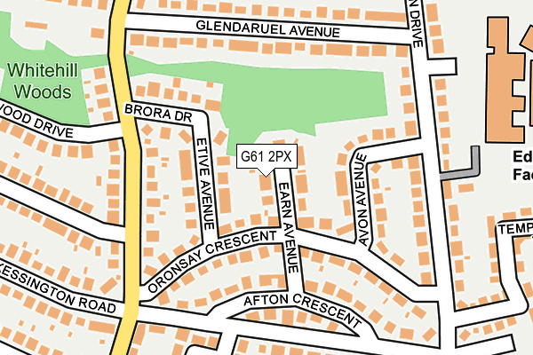 G61 2PX map - OS OpenMap – Local (Ordnance Survey)