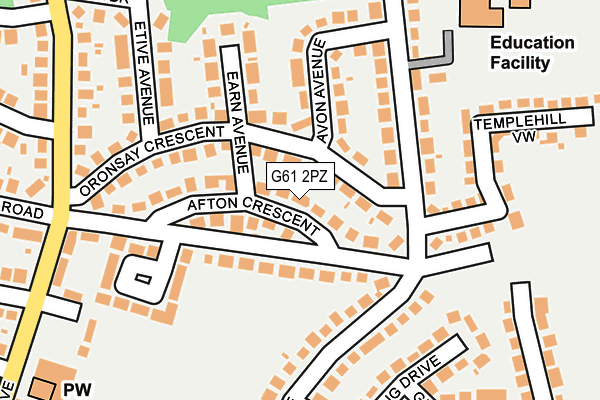 G61 2PZ map - OS OpenMap – Local (Ordnance Survey)