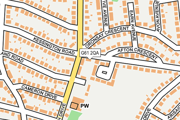 G61 2QA map - OS OpenMap – Local (Ordnance Survey)